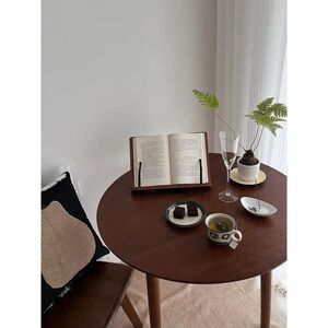 VENRO 아메리칸 빈티지 다크 우드 원목 원형 사각 테이블 다양한 컬러
